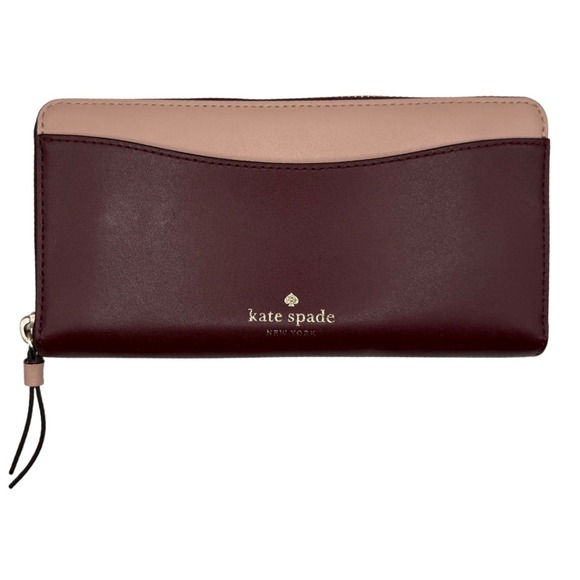kate spade Handbags - KATE SPADE Staci Colorblock Large Continental Wallet, Deep Red and Blush Pink